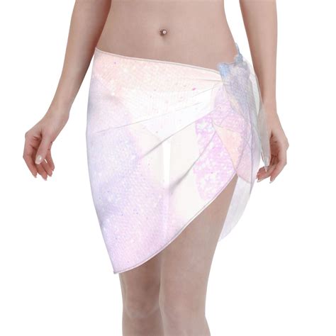 Adobk Rainbow Unicorn Party Swimsuit Coverups For Women Beach Bikini Short Skirt For Swimwear
