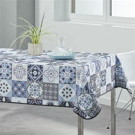 Nappe Antitache Rectangulaire Infroissable Et Polyester Bleu