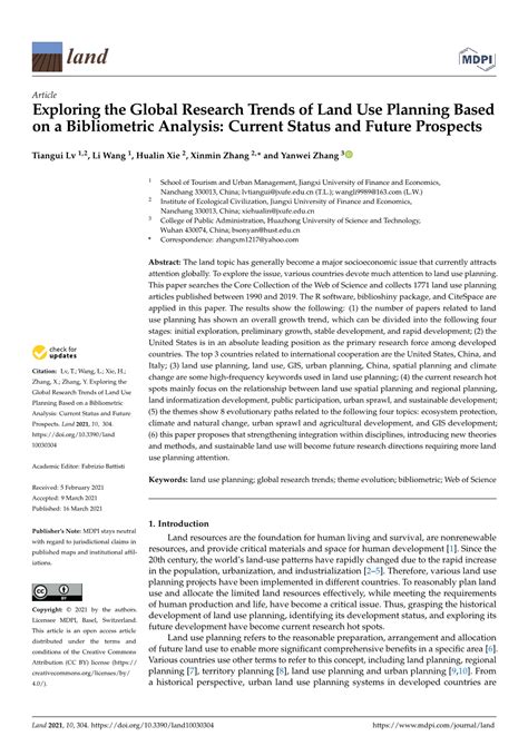 Exploring The Global Research Trends Of Land Use Planning Based On A