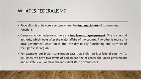 Federalism And Its Features Ppt