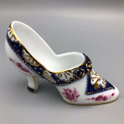 Antique Porcelain Shoe Embossed Floral Design Hand Painted Germany Ebay