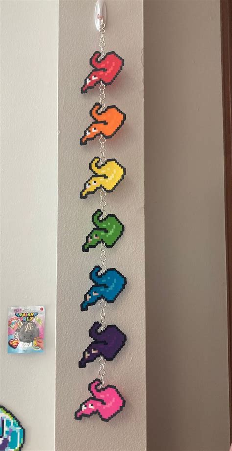 Rainbow Worms On A String Perler Chain Etsy Easy Perler Beads Ideas