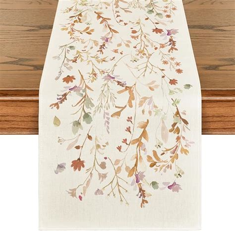 Amazon Artoid Mode Floral Leaves Fall Table Runner Wild Flowers