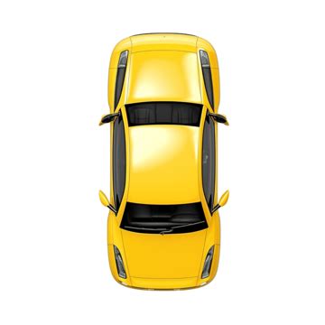 Car Top View Clipart Vector, Yellow Car Top View Icon Cartoon Style ...