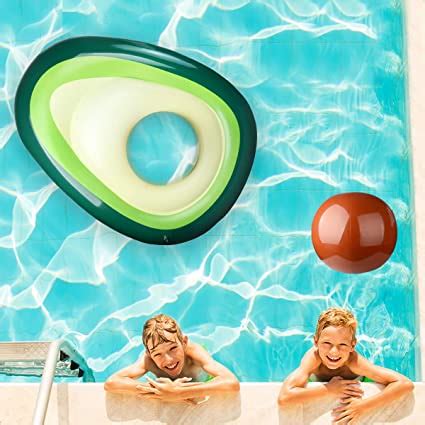 Inflatable Avocado Pool Floatie With Ball Water Fun Summer Mattress