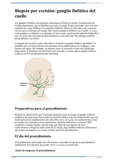 Text Biopsia por excisión ganglio linfático del cuello HealthClips