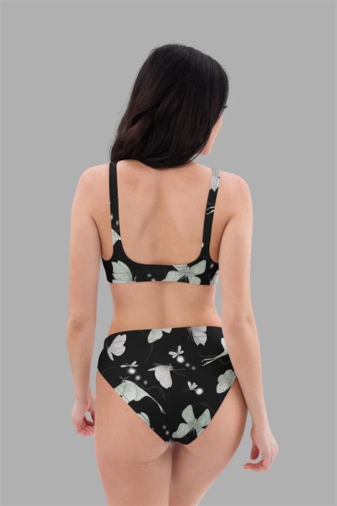 Moonflight Print Recycled Padded Bikini Top Cosmic Drifters