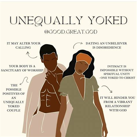 Two People Standing Next To Each Other With The Words Unequally Yoked