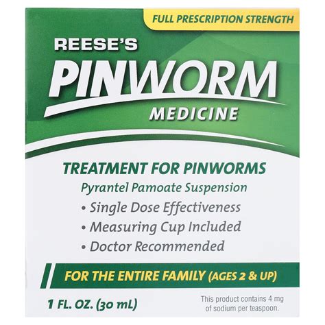 Reese's Family Safe Pinworm Treatment Medicine, Liquid Formula for Kids and Adults, 1 fl oz ...