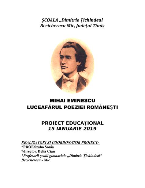 Proiect Educational Mihai Eminescu Coala Dimitrie Ichindeal