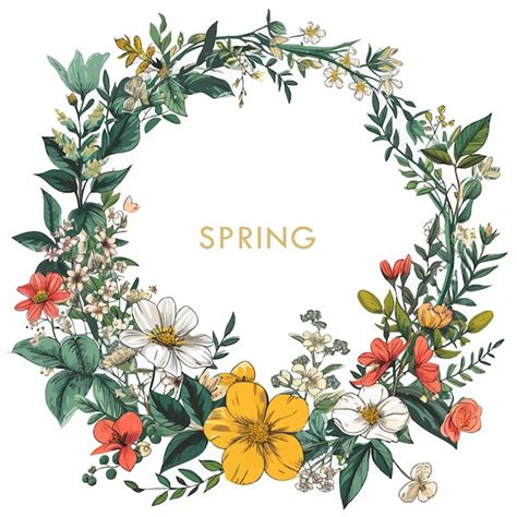 Premium Vector Vector Spring Floral Frame