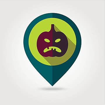 Halloween Pumpkins Mapping Pin Icon Pointer Cutting Icon Vector