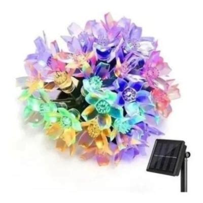 Ripley Luces Guirnalda Solar Flor Led Metros Multicolor