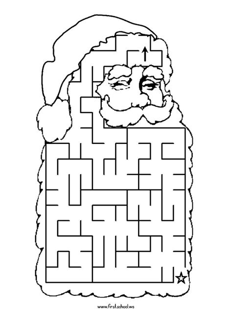 Find Your Way Through My Beard Printable Santa Maze Page That You Can