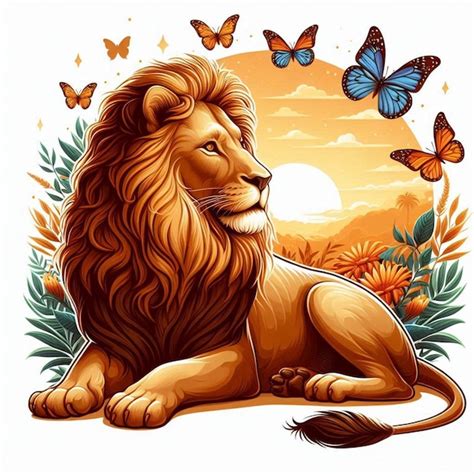 Premium Vector Cute Lion Vector Cartoon Illustration