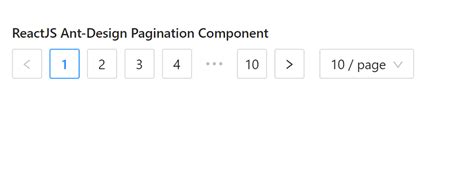 ReactJS UI Ant Design Pagination Component - GeeksforGeeks