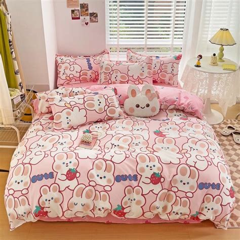 Bộ chăn ga gối Cotton Poly EmmiBedding phong cách Hàn Quốc Drap giường cotton hot trend không
