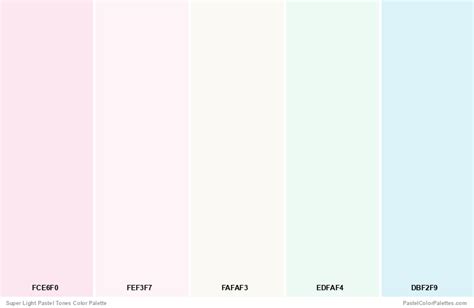 Super Light Pastel Tones - Pastel Color Palettes