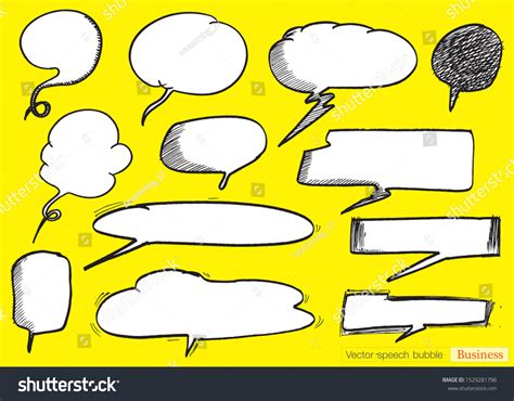 Hand Drawn Set Colorful Speech Bubbles Stock Vector Royalty Free