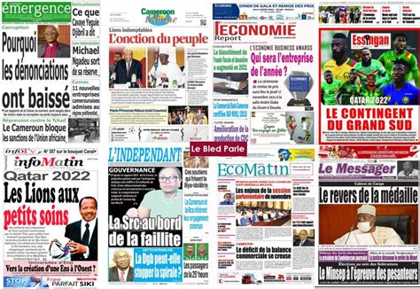 Cameroun La Revue De Presse Du Lundi 14 Novembre 2022 Lebledparle