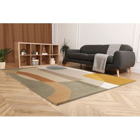 Tapis Laine Moderne Tiss Main Abstrait Senza