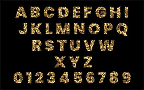 Premium Vector Gold Glitter Cicle Fill Typeface Vector Design