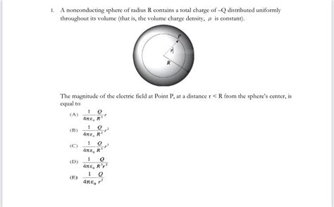 Solved R R A Nonconducting Sphere Of Radius R Chegg