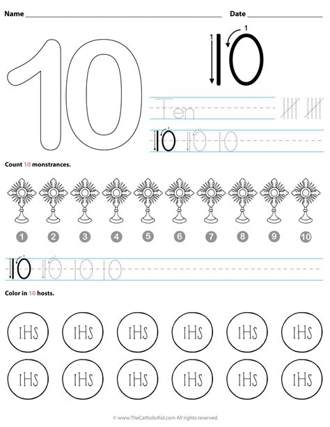 Number 10 Worksheet For Preschool