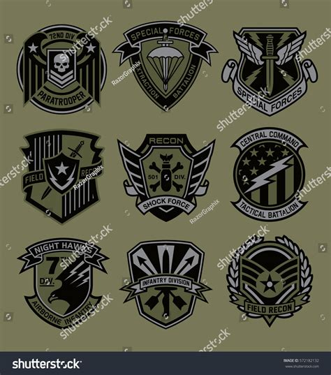 Military Patch Emblem Badges Stock Vector Royalty Free 572182132