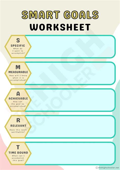 Printable SMART Goals Worksheet For High School [PDF Included] - TheHighSchooler