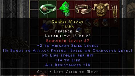 Tiara Corpse Visage Diablo 2 Resurrected Buy D2r Items