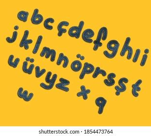 Handwriting Turkish Alphabet Letters Jean Texture Stock Photo ...