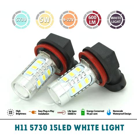 Modifygt 2 Piezas LED H4 H7 9006 HB4 9005 HB3 H10 5730 P13W 12 V 600LM