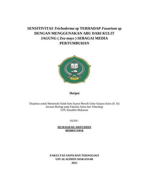 PDF SENSITIVITAS Trichoderma Sp TERHADAP Fusarium Sp DENGAN