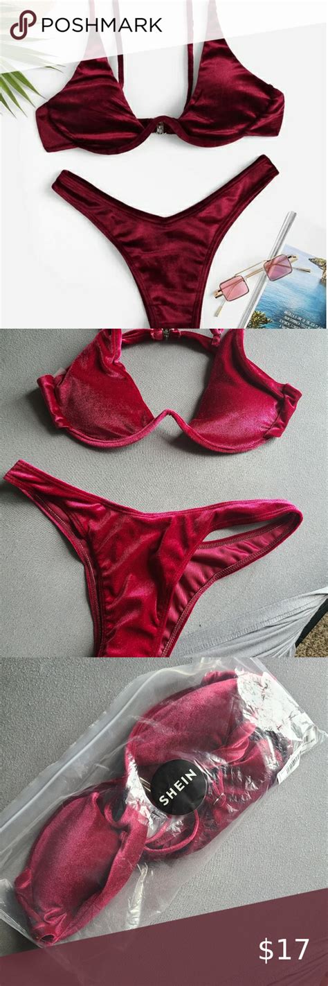 Bikini Wine Maroon Velvet Bikini Super Soft Brand New With Tags And