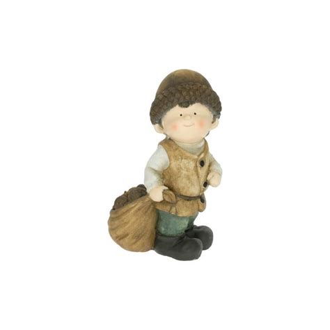 Figurina Ceramica Baietel Cu Sac X X Cm