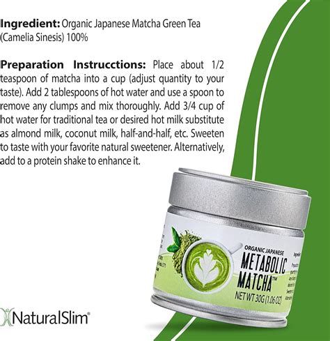 Naturalslim Matcha Metab Lica T Verde Matcha Japon S Org Nico