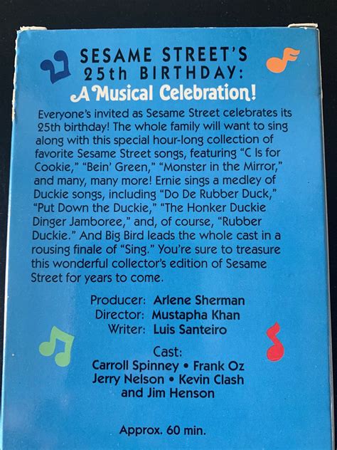 Sesame Street's 25th Birthday A Musical Celebration VHS | Etsy