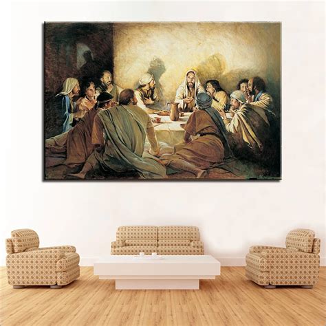 HD Printed Canvas Poster Home Decor 1 Panel/Pcs Jesus Abstract Painting Wall Art Last Supper ...