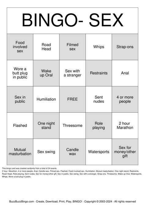 Bingo Sex Bingo Cards To Download Print And Customize