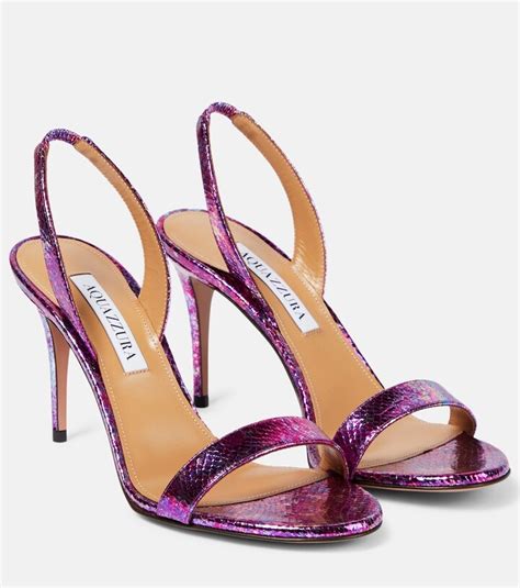 Aquazzura So Nude Snake Effect Leather Sandals ShopStyle