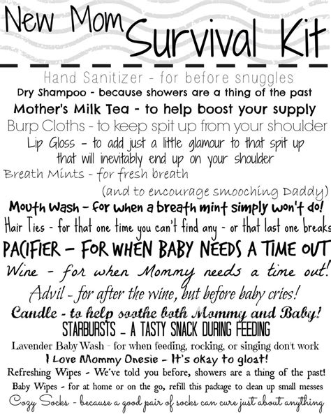 Mom Survival Kit Printable Printable Templates Free