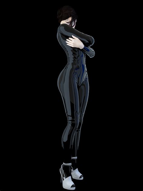 Realistic Sexy Posed Brunette Woman In Multiple Outfits Vinyl And Lingerie D Model