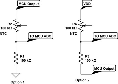 Voltage Divider Low Side High Side Ntc Measurement Electrical