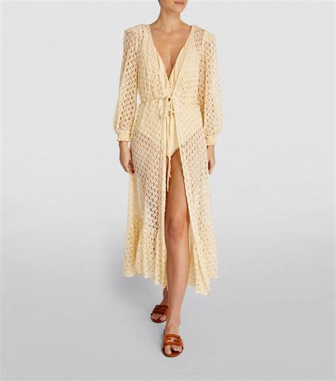 Womens Patbo Nude Netted Monstera Beach Robe Harrods Uk