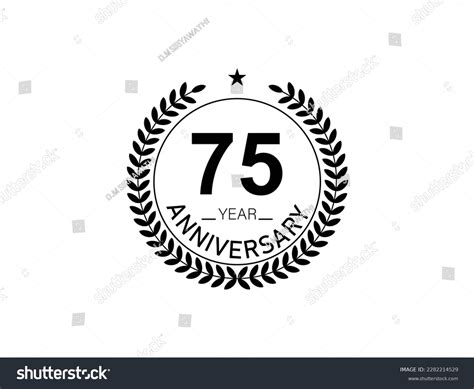 75 Years Anniversary Logo Template Isolated Stock Vector Royalty Free