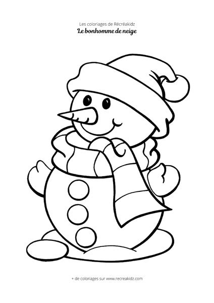 Coloriage Bonhomme De Neige Imprimer En Pdf Dessin Colorier Gratuit