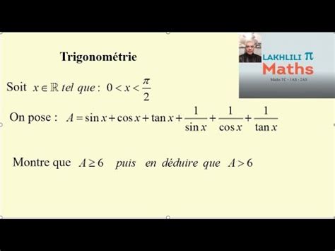 Somme Trigonom Trique Et In Quation Tc Asc Bac Bac Math Matiques