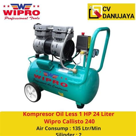 Jual Kompresor Udara Angin Oil Less Hp Liter Wipro Callisto