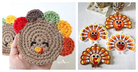 Turkey Coasters Free Crochet Pattern